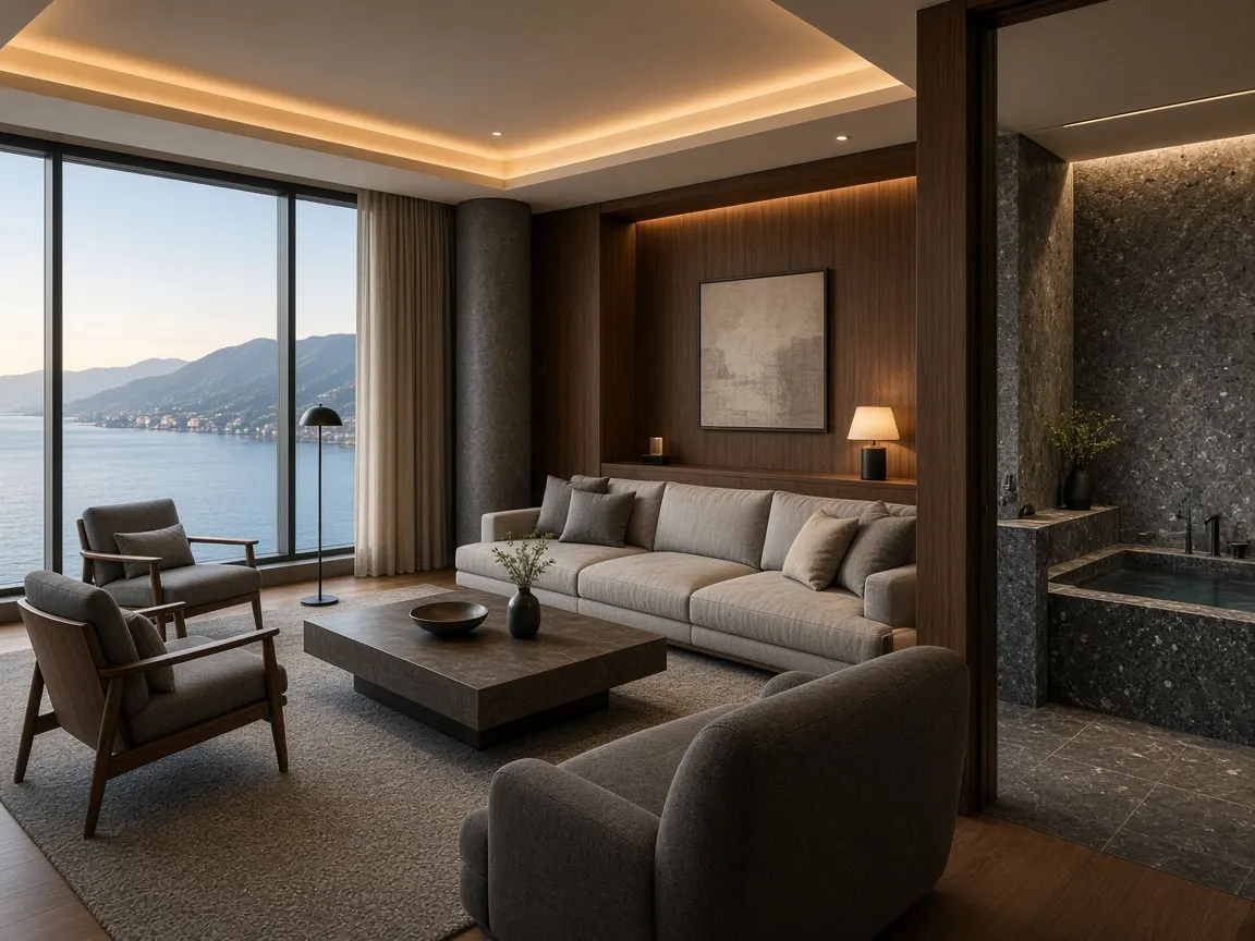 Suite Austral con living y ventanal panorámico
